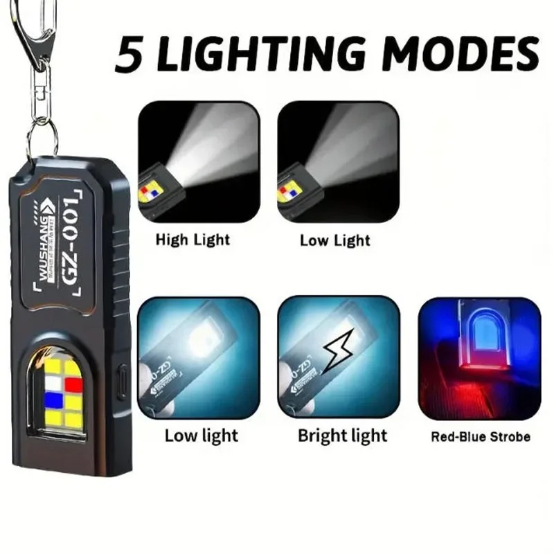Portable Keychain LED COB Flas - Keychain Flashlight ulasan dan harga