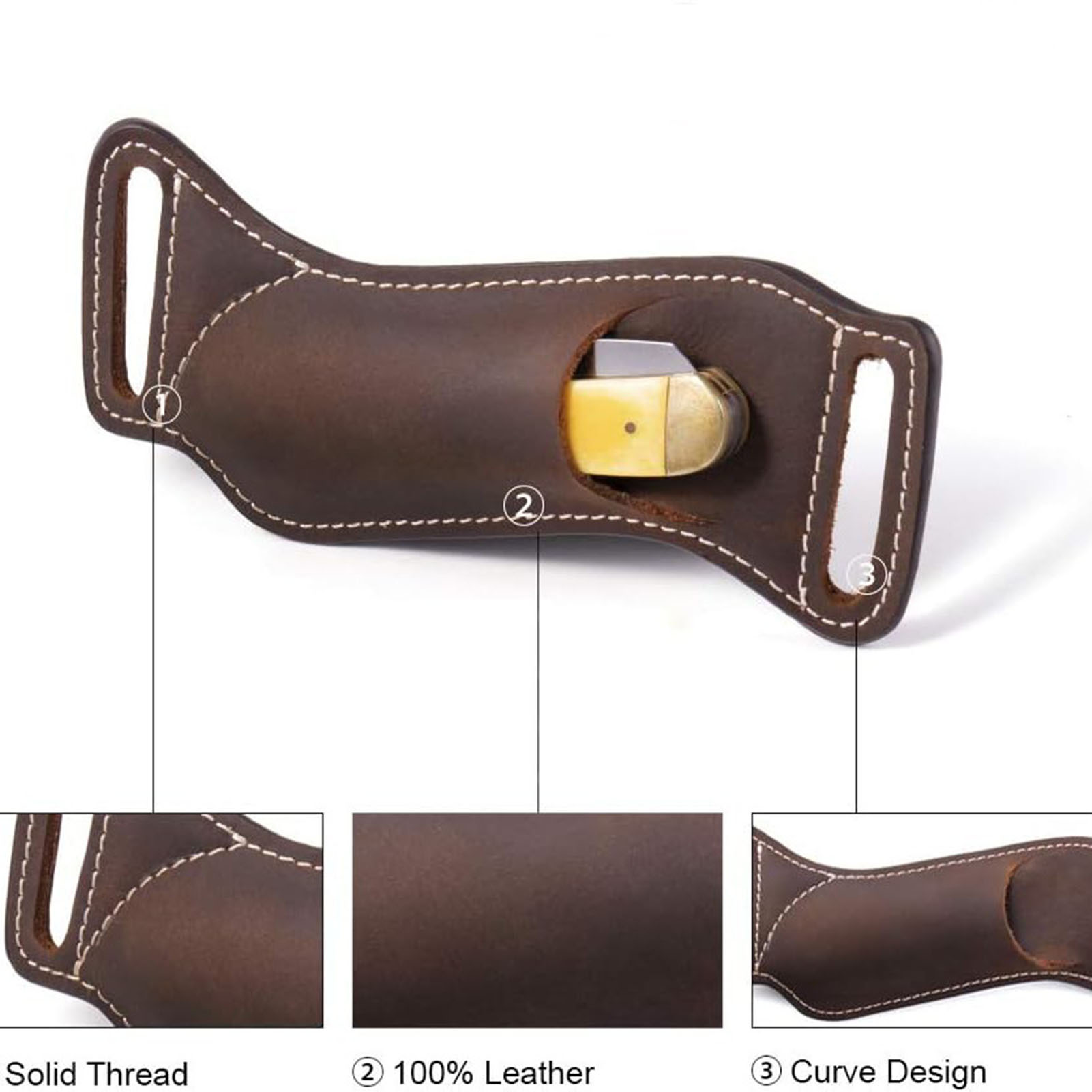 1 Pack Folding Knife Leather C - Leather Edc. Carry Pouch ulasan dan harga