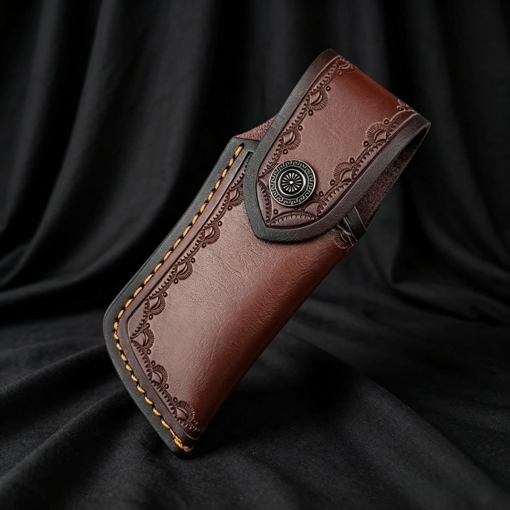 Collectible Embossed Genuine L - Leather Edc. Carry Pouch ulasan dan harga